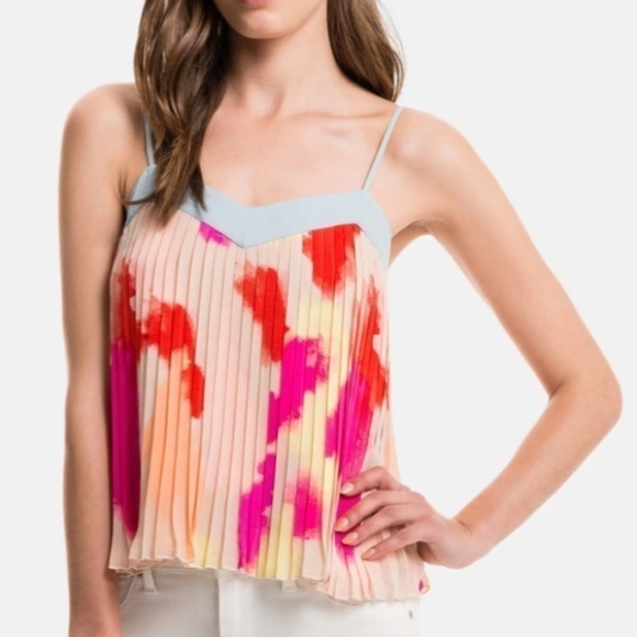 1. state Abstract Paint Spot Crop Pleated Tank small - Picture 6 of 7